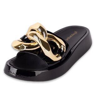 Jeffrey Campbell Epirus Black Patent Gold 8.5